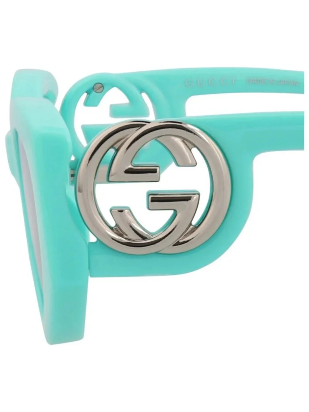 New Gucci Women's Sunglasses Cat Eye Injection Frame Light Blue Light Blue Light